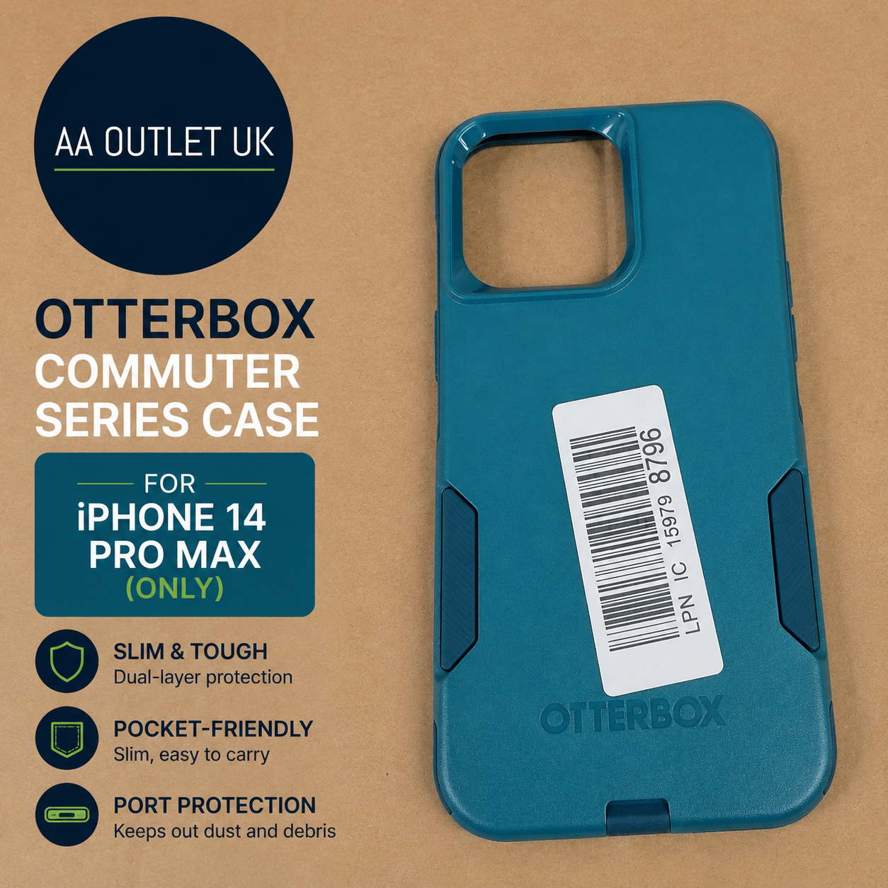OtterBox iPhone 14 Pro Max ONLY Commuter Series Case Dont BE Blue Slim & Tough