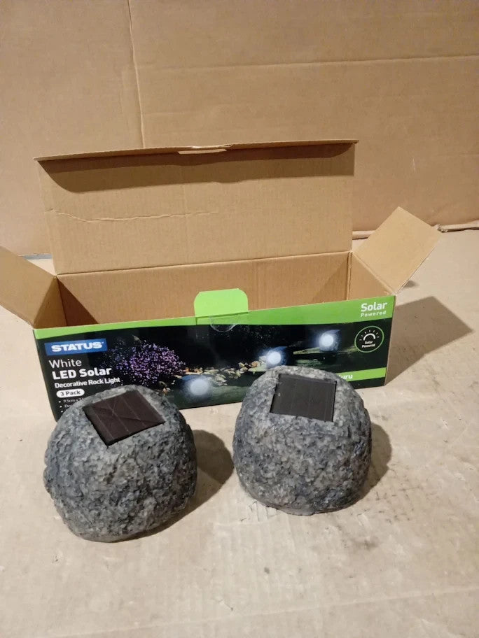 Status Uluru Outdoor Garden Solar Light 2 Pack Led Rock Design Solar Lights New