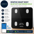 Renpho Smart Body Bluetooth Bathroom Scale Capacity 180kg 28x28x2.5cm Black
