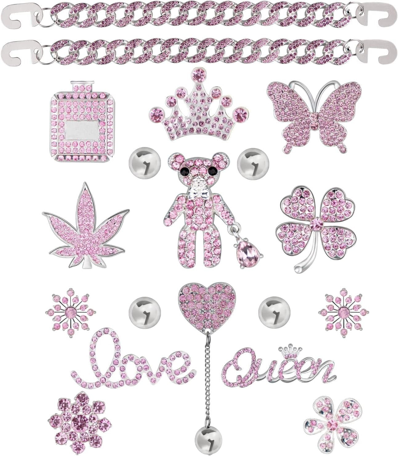 Bling Chain Decoration Charms Luxury Rhinestone Cute Diamond Bear Love New