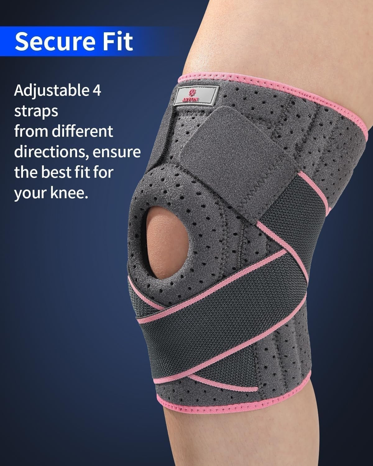 Abyon Knee Support Unisex Adjustable Non Slip Knee Brace Side 4XL/5XL New