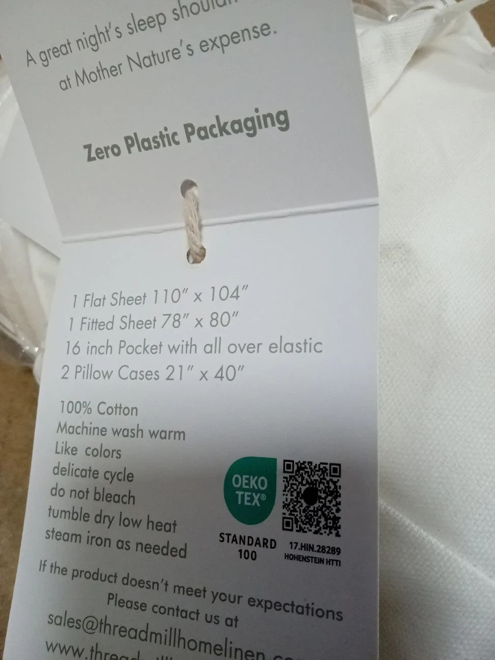 Threadmill Home Linen Certified 100% Egyptian Cotton King Size 4 Pieces New