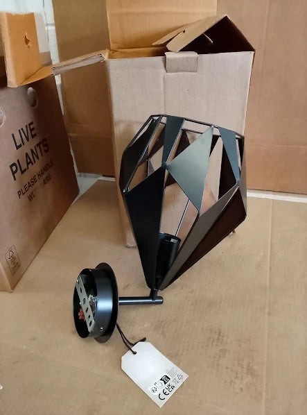Eglo Wall Lamp Carlton 1 Vintage Light Metal Lighting Black Copper 33x20.5cm New