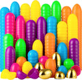 Joyin Plastic Easter Hunt Party Eggs Empty 2.3in Colorful Golden Bulk New