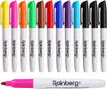 Rainberg Dry Erase Marker Pens 12 Pack Assorted Colours 3mm Fine Tip New