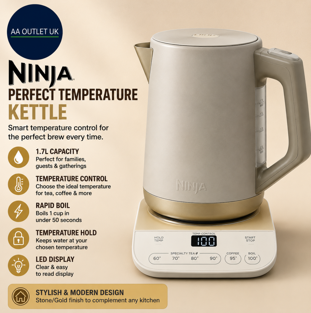 Ninja Perfect Temperature Kettle 1.7L Control KT201UKSTGD Stainless Steel