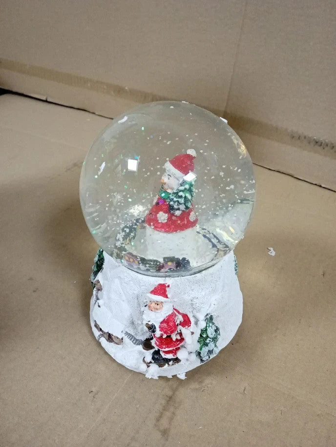 The Christmas Workshop Musical Snow Globe Snowman Festive Decoration 15cm Glass