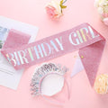 GSrenyu Birthday Girl Sash Tiara Set Sequin Crown Party Accessories Gift New