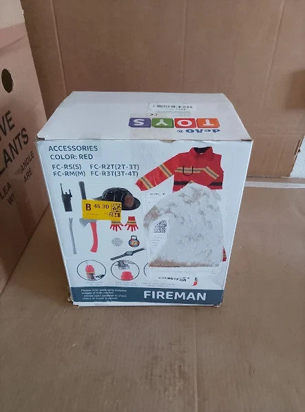 Deao Fireman Costume Outfit  Boys Girls Firefighter Dress Up Toy Set 3+ New