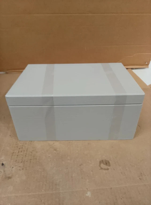 Creative Deco Large Grey Plain Wooden Storage Box Lid 30x20x14cm