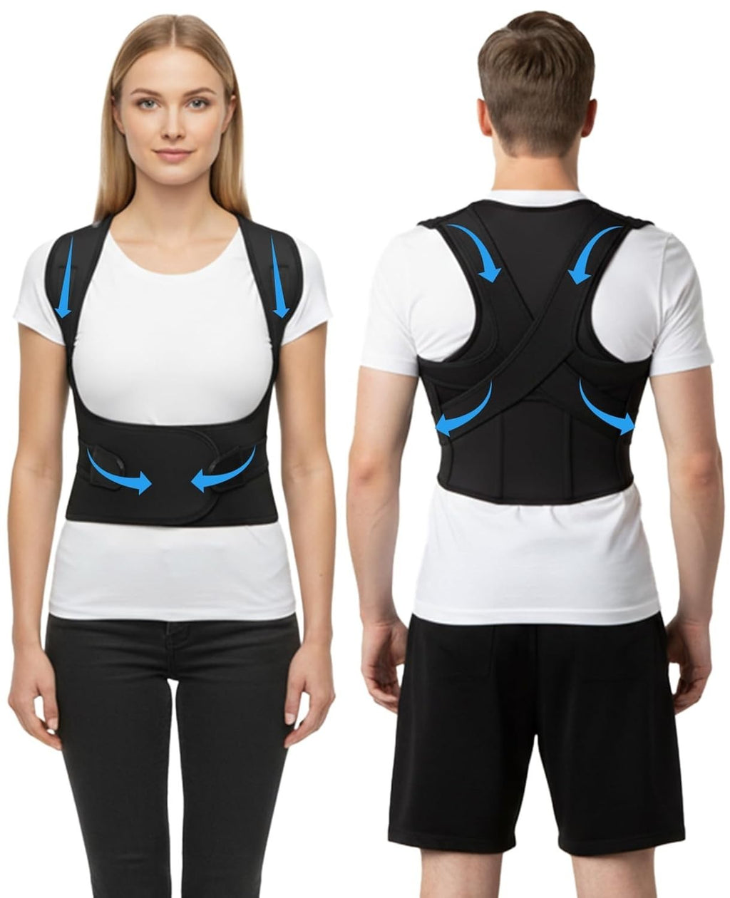 FunnAura 1pc Back Brace Posture Corrector Breathable Upper Support Large