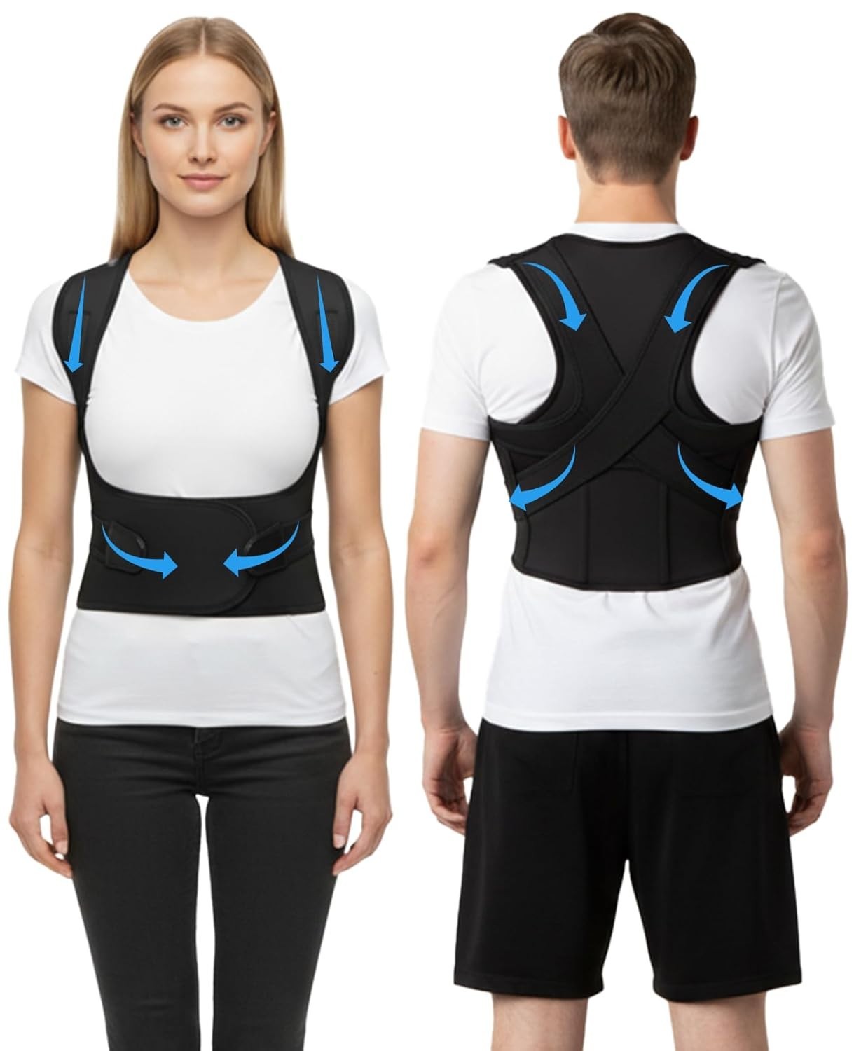 FunnAura 1pc Back Brace Posture Corrector Breathable Upper Support Large