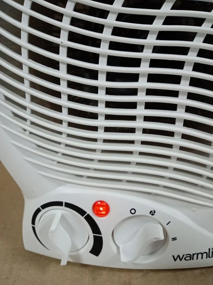 Warmlite 2000W Thermo Fan Heater White 2 Heat Settings Overheat Protection New