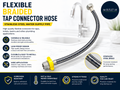 Flexible Braided Tap Connector Hose Stainless Steel Water Supply Pipe Plumbing