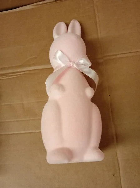 Lanpn 3pcs Flocked Bunny Easter Decorations Small Medium Large 9.8 13.0 15.4in