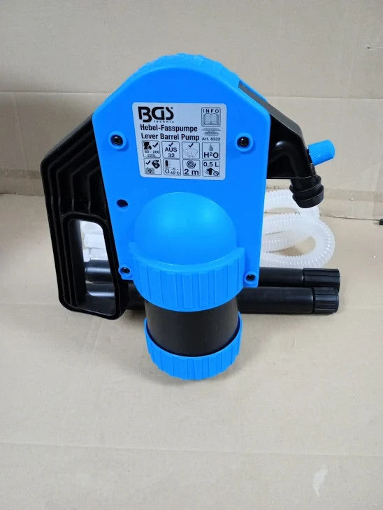 BGS 8332 Lever Barrel Pump Urea AUS32 Polypropylene Black Blue Clear New