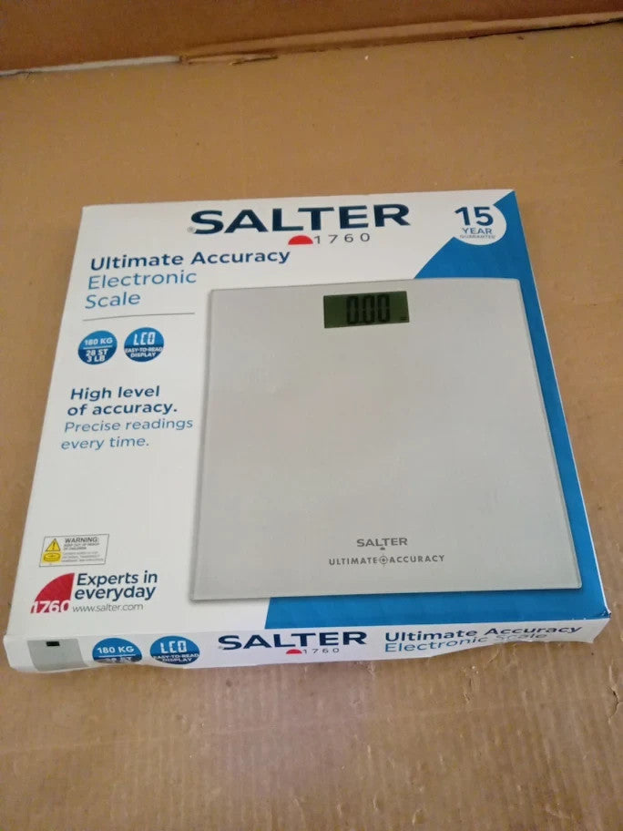 Salter Ultimate Accuracy Digital Bathroom Scales Toughened Glass Platform Silver