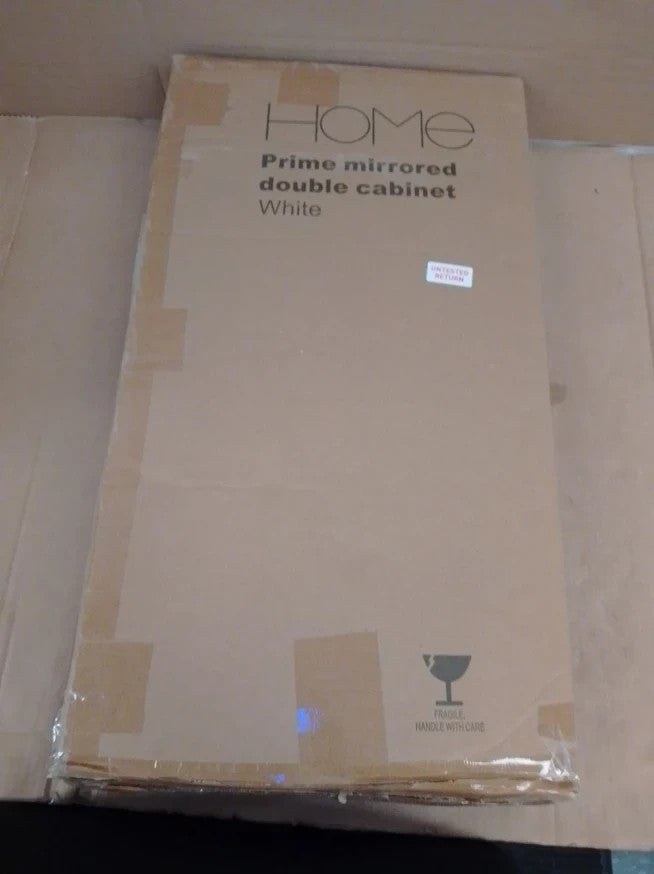 Argos Home Prime 2 Door Mirrored Cabinet White Bathroom Storage Wall Cabinet