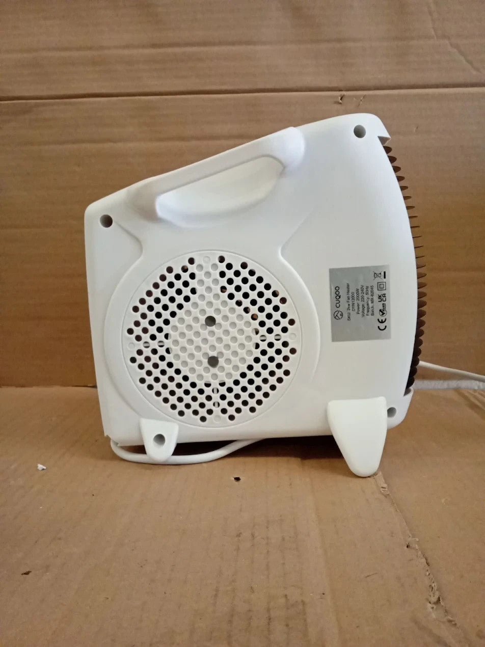 CUQOO Powerful 2KW Fan Heater 2 Heat Settings & Cool Function Upright Electric