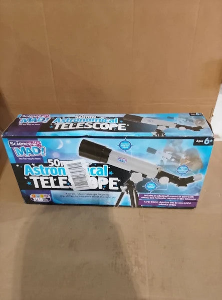 Science Mad 50mm Astronomical Telescope Kids Learn Astronomy 40x28.5x34.6cm New