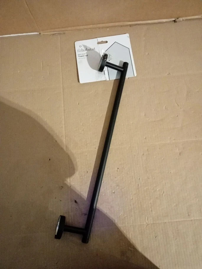Habitat Wall Mounted Towel Rail 5.3x50x8cm Durable Matt Black