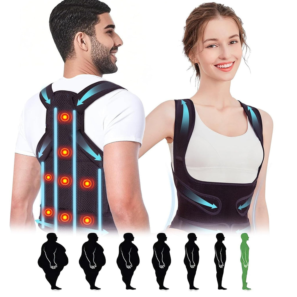 WVWMYM Back Brace Posture Corrector Adjustable Full Back Support Large New
