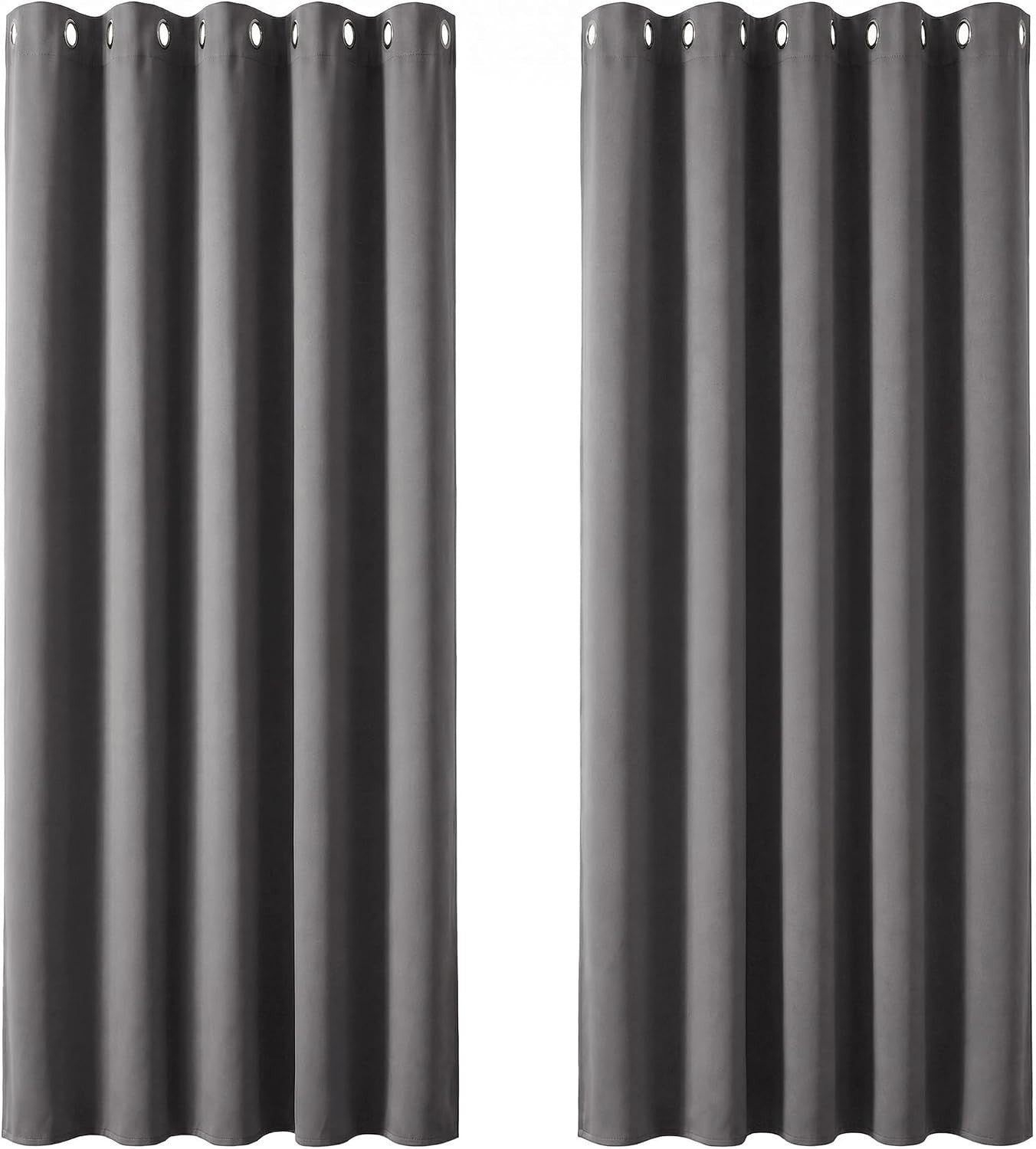 Deconovo Thermal Insulated Lounge Curtains 66x90in Light Grey Blackout New