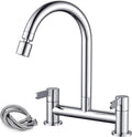 Peppermint Kitchen Mixer Taps 2 Hole 2 Function Aerator 180mm Dual Lever New