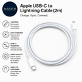 Apple USB C Lightning Cable 2m Fast Charging Adapter White