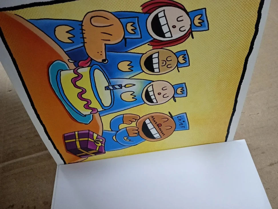 Dog Man Birthday Card Happy Birthday Card Children Dogman Birthday Time New