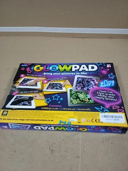 John Adams Glowpad Light Up Drawing Mess Free Arts Crafts Kids 20x24cm Used