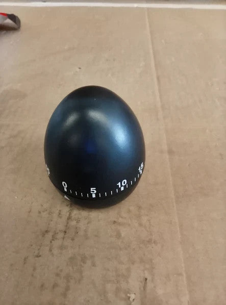 Chef Aid 60 Minute Egg Shaped Timer In A Black Colout 2.44x3.07x2.44in New