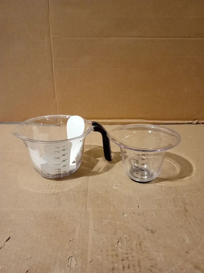 KitchenAid Universal Measuring Jugs Set 2 250ml 500ml Onyx Black Clear Marks New