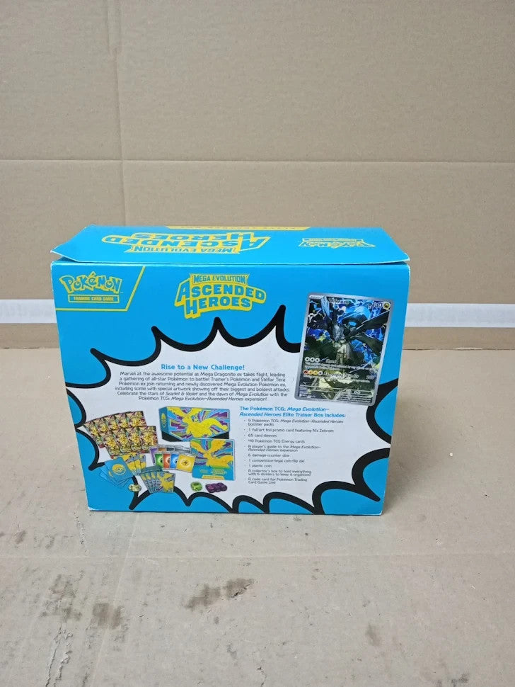 Pokemon TCG Mega Evolution Ascended Heroes Elite Trainer Box Full Art 6+ Opened