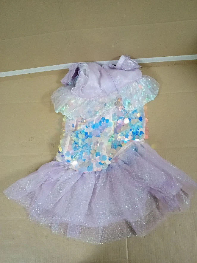 Little Mermaid Princess Fancy Dress Costume Girls Purple Age 4-5 Years New
