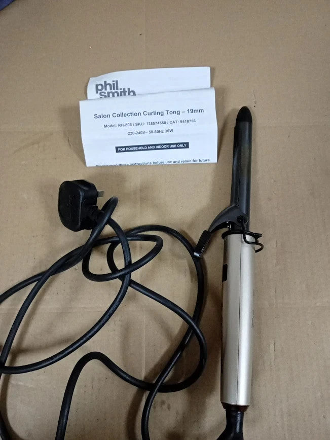 Phil Smith Glamgold 19mm Curling Tong RH806 LED Display Tighter Curls