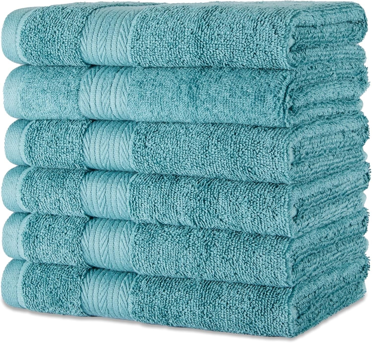 Amazon Basics Organic Cotton Hand Towels Bathroom Absorbent 41x66cm 6 Pieces New