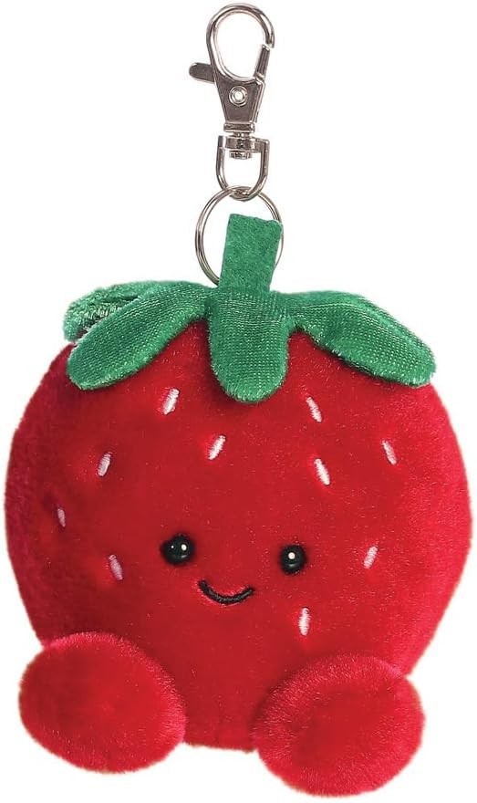 Aurora 34062 Palm Pals Juicy Strawberry Clip On 10cm Soft Toy Red New