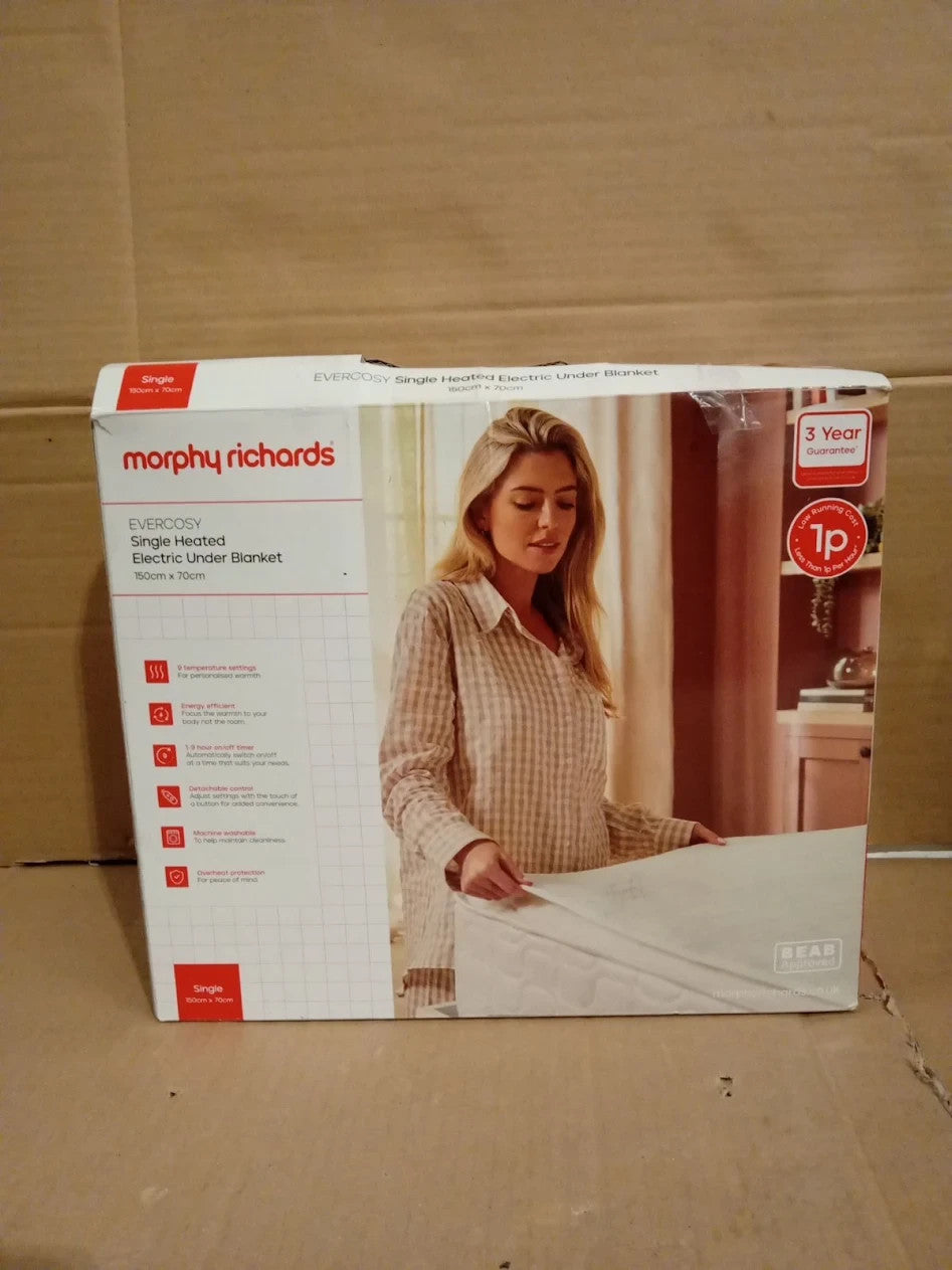 Morphy Richards EverCosy Electric Under Blanket Single 150x70cm Back Pain 600120