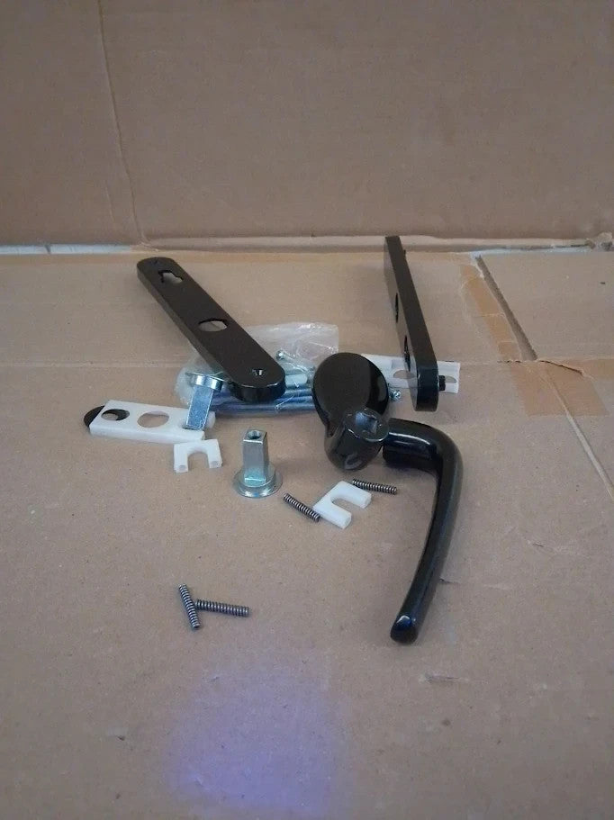 Xfort Uros Matt Black Door Handle Aluminium Offset Lever Pad UPVC New