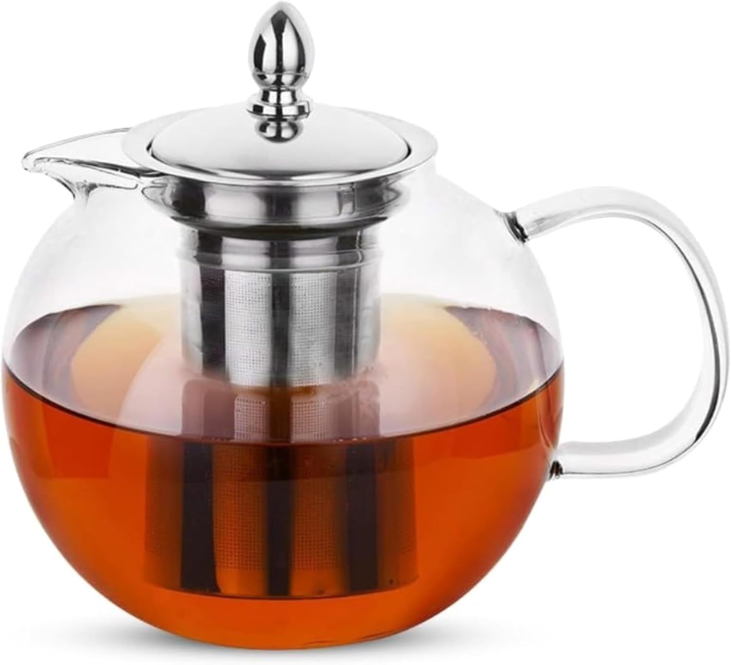 Ansio Glass Teapot With Infuser 950ml Borosilicate 304 Stainless Steel Lid New
