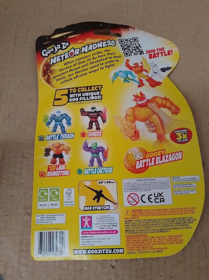 Heroes Goo Jit Zu Meteor Madness Stretchy Battle Blazagon Collectible 4+ New