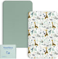 Yoofoss Travel Cot Fitted Sheets 65x95cm Compatible Graco Red Kite Joie 2 Pieces