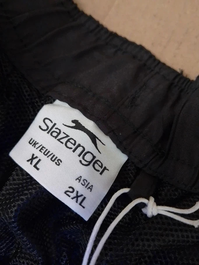 Slazenger Mens Woven Shorts 100 Polyester Elastic Waist Band Black XL New