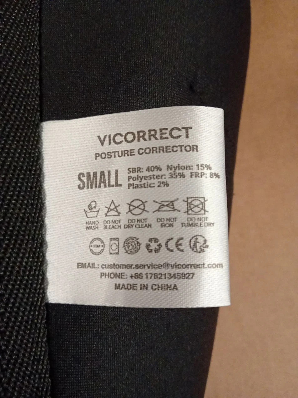 Vicorrect Posture Corrector Unisex Back Brace Support Shoulders Black Small New
