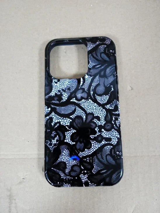 Black Lace Vintage Floral Pattern Case iPhone 15 Pro Polycarbonate New