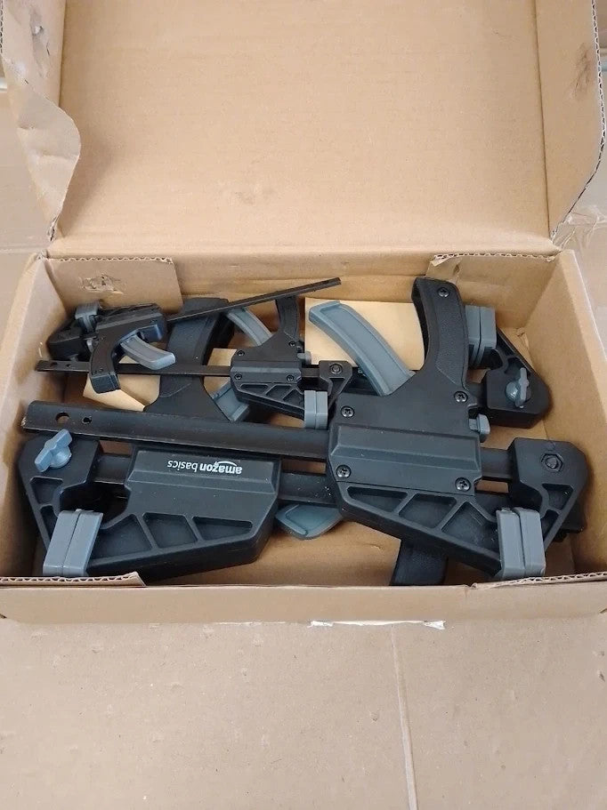 Amazon Basics 6pc Steel Spring Clamp Set 2pc 10.16cm 4 Piece 15.24cm Black Grey