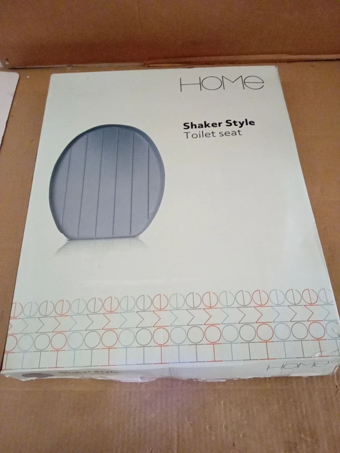 Argos Home Tongue And Shaker Style Toilet Seat Adjustable Hinges Grey