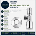 Grohe Brass Angle Valve 1/2in Pre Roughened Connection Thread Chrome 22041001