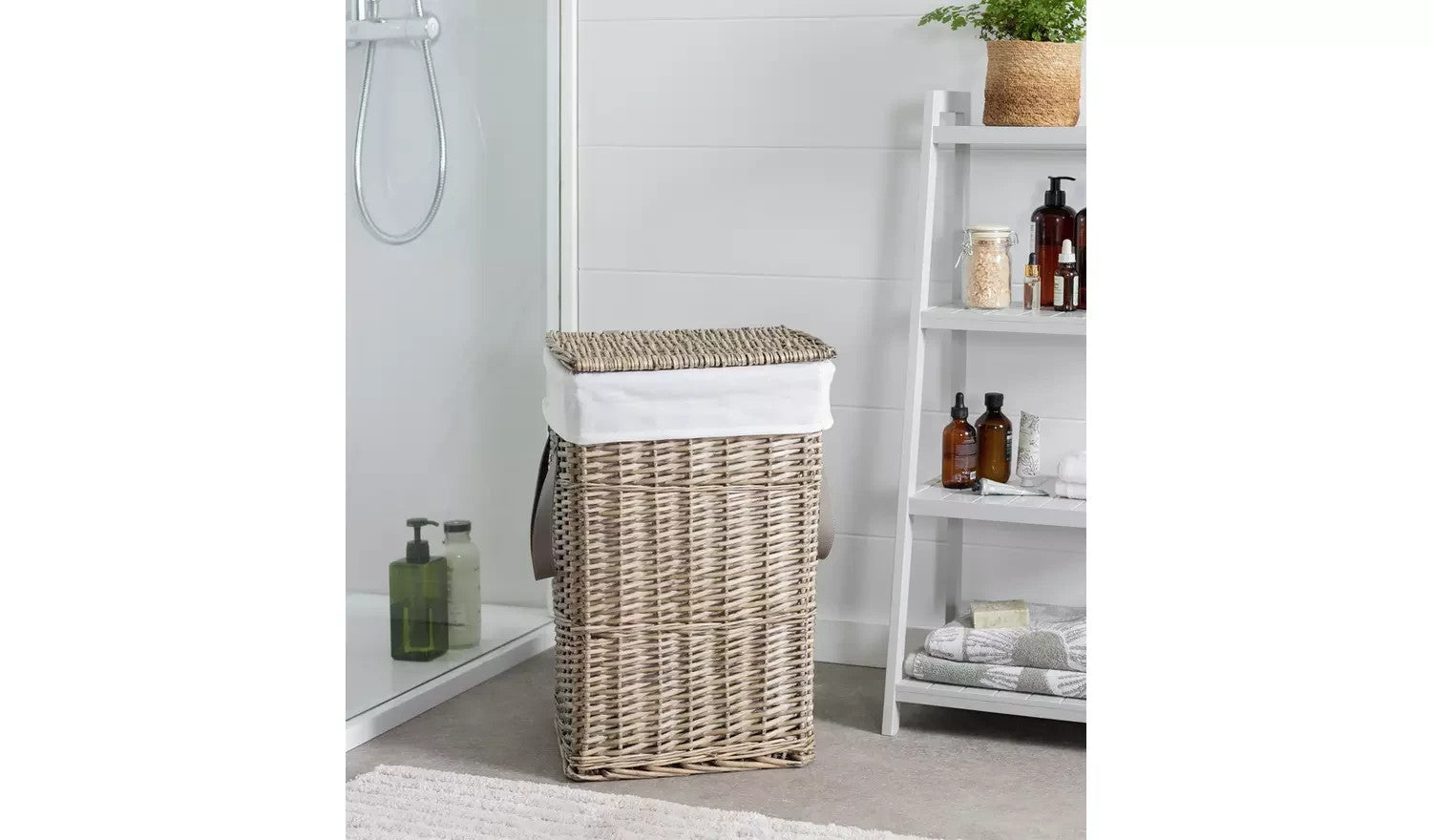 Argos Home Willow Laundry Basket Grey Wicker Clothes Hamper Storage Basket New